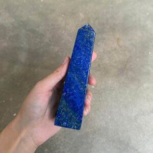 Lapis Lazuli Crystal Tower Obelisk Blue Stone Point 457g